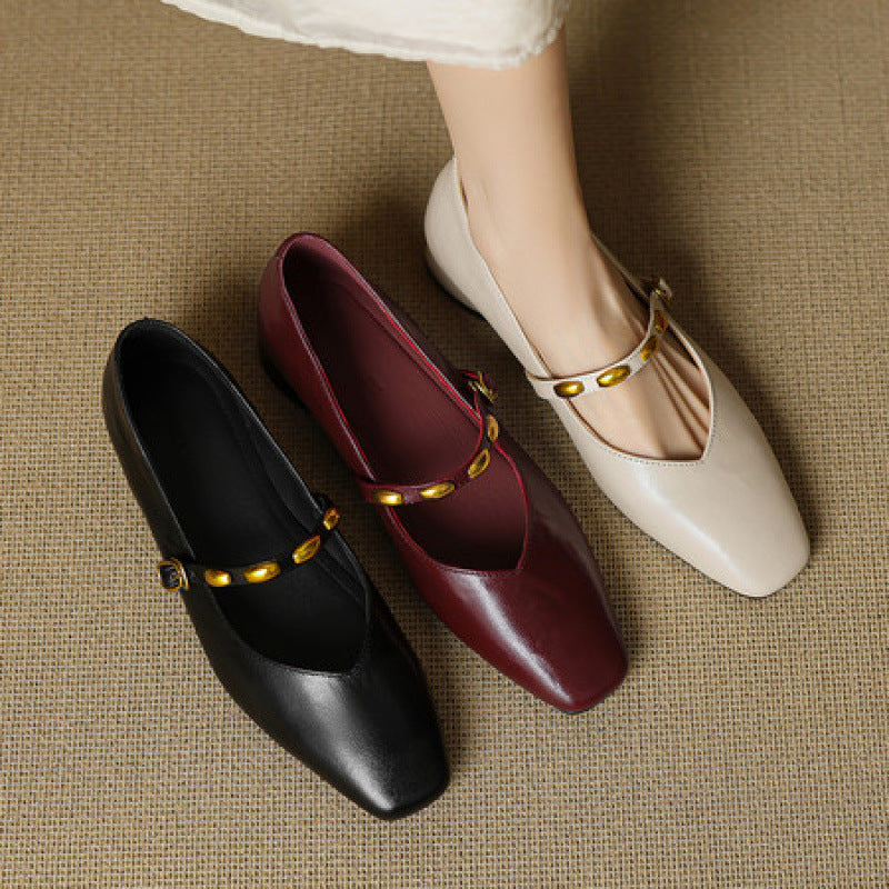 Armelle | Ballerines en cuir véritable
