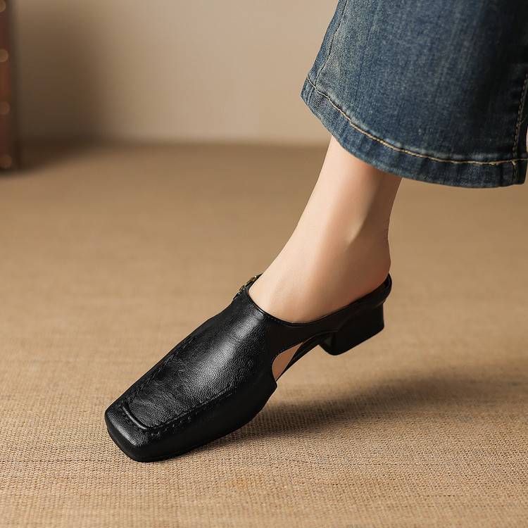 Jacinthe | Mules en cuir véritable