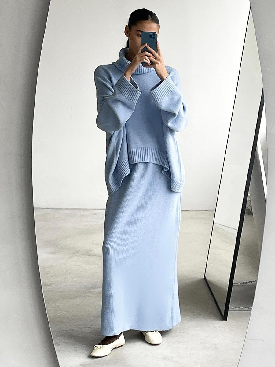 Estelle | Élégant ensemble deux pièces pull et jupe longue