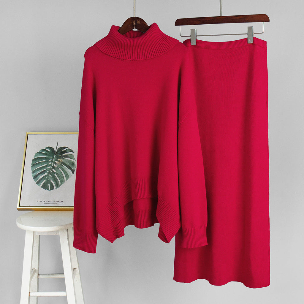 Estelle | Élégant ensemble deux pièces pull et jupe longue