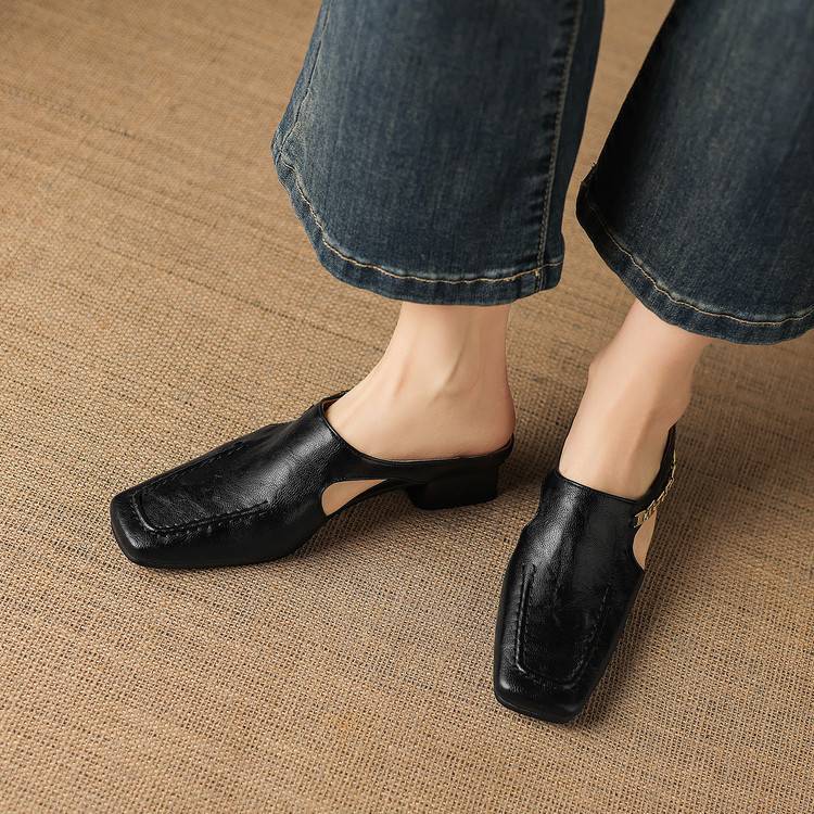 Jacinthe | Mules en cuir véritable