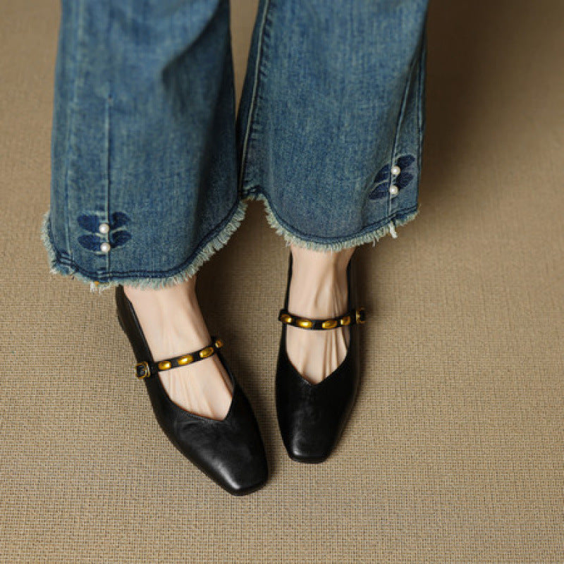 Armelle | Ballerines en cuir véritable