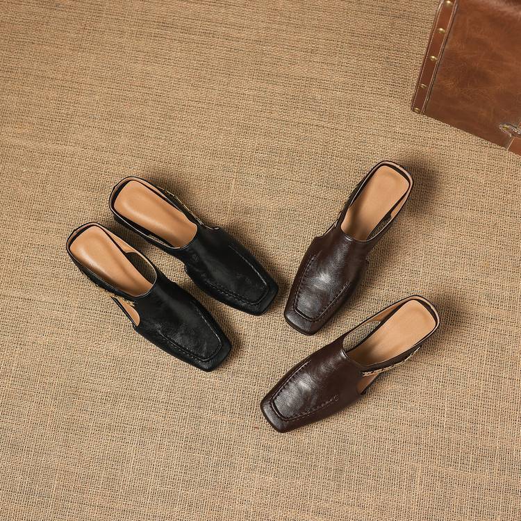 Jacinthe | Mules en cuir véritable