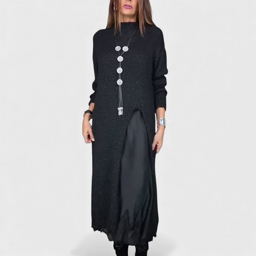 Séléna | Ensemble deux pièces robe et pull long en maille