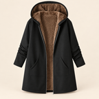Évelyne | Manteau chaud à capuche, doublure sherpa douce