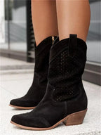 Suzanne | Bottes western à tige courte et perforations