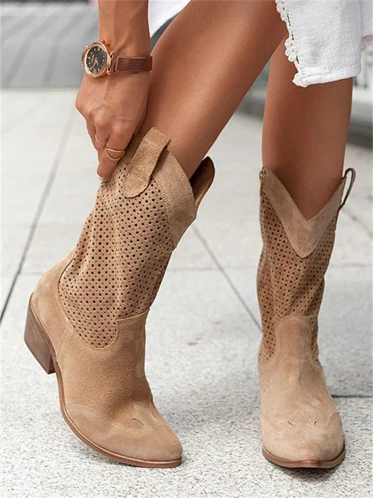 Suzanne | Bottes western à tige courte et perforations