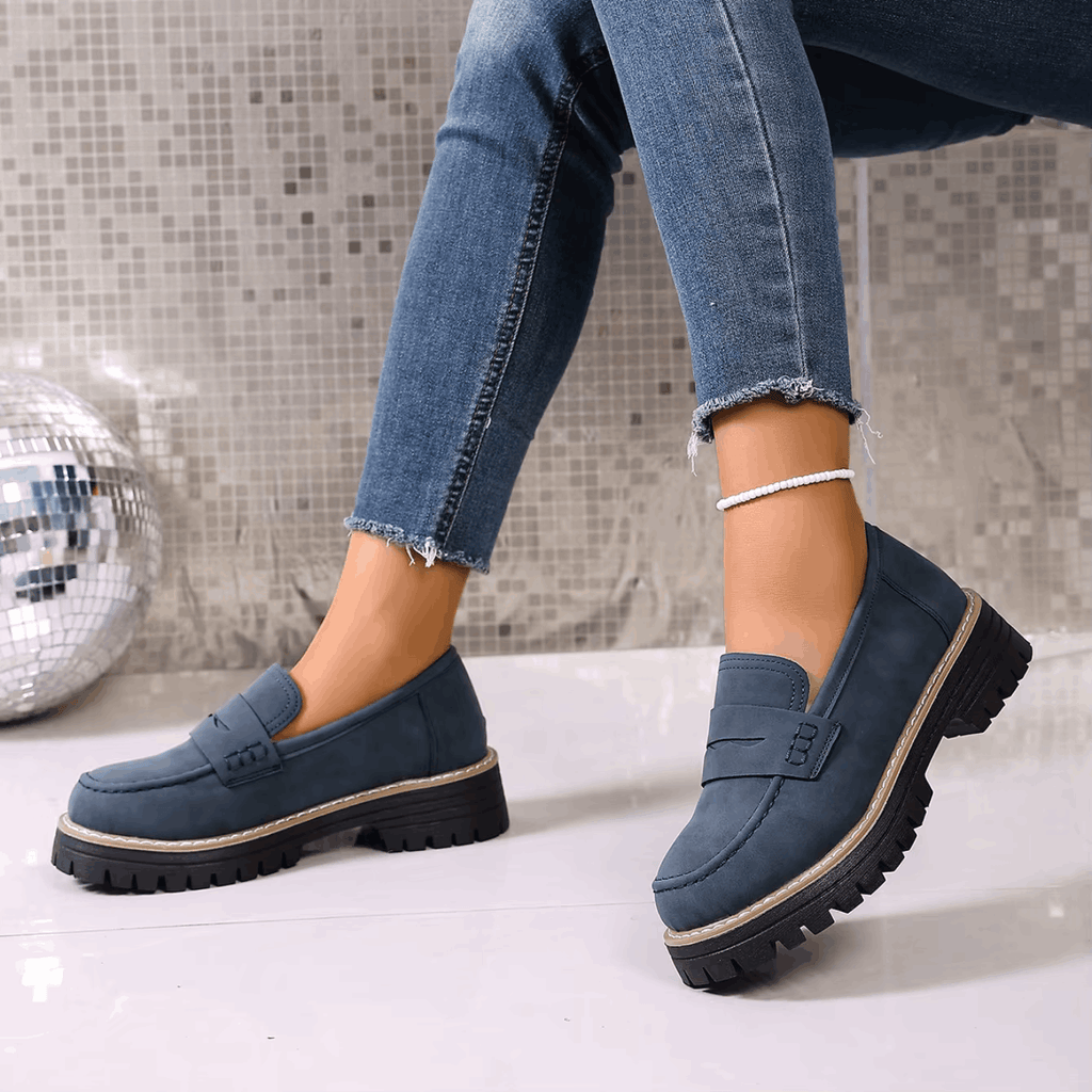 Colette | Mocassins à plateforme style écolière