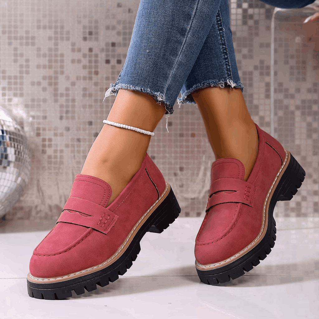 Colette | Mocassins à plateforme style écolière