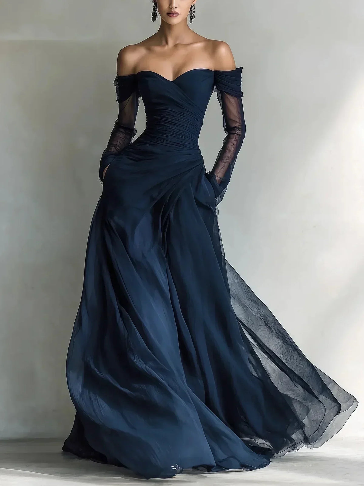 Éléonore | Robe longue épaules dénudées