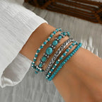 Bérénice - Set de bracelets avec perles turquoise