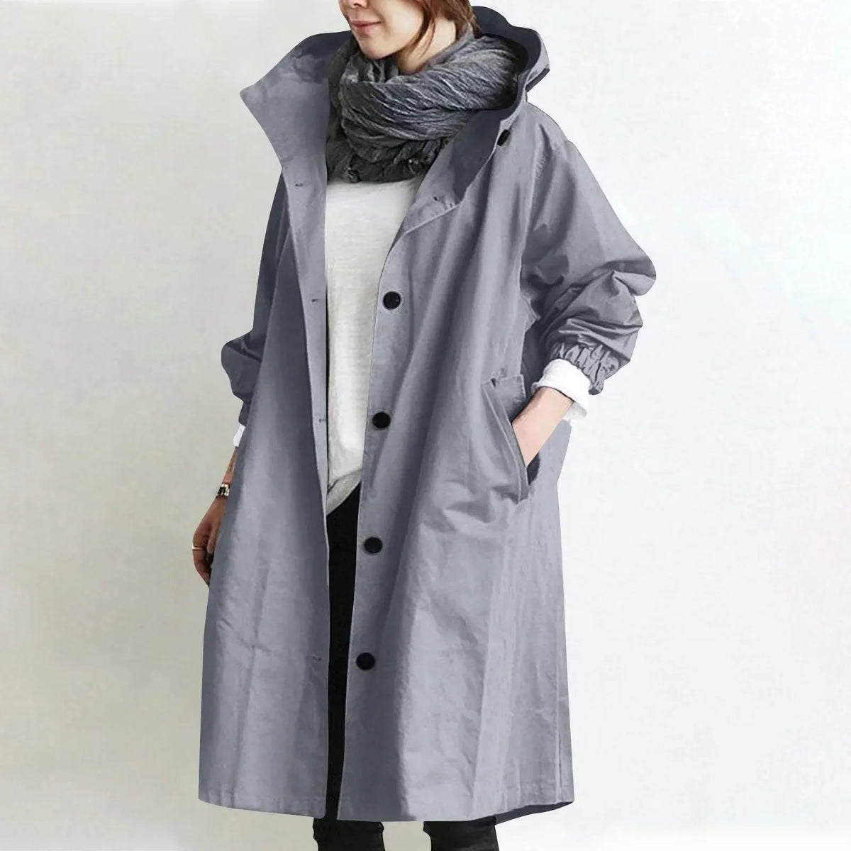 Théodora | Long trench à capuche