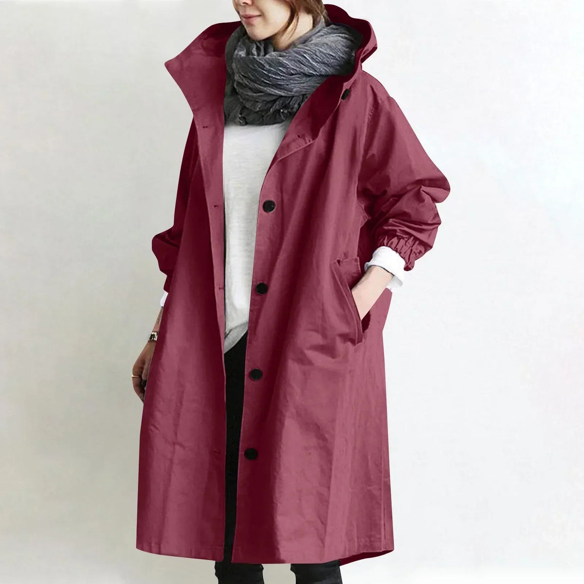 Théodora | Long trench à capuche
