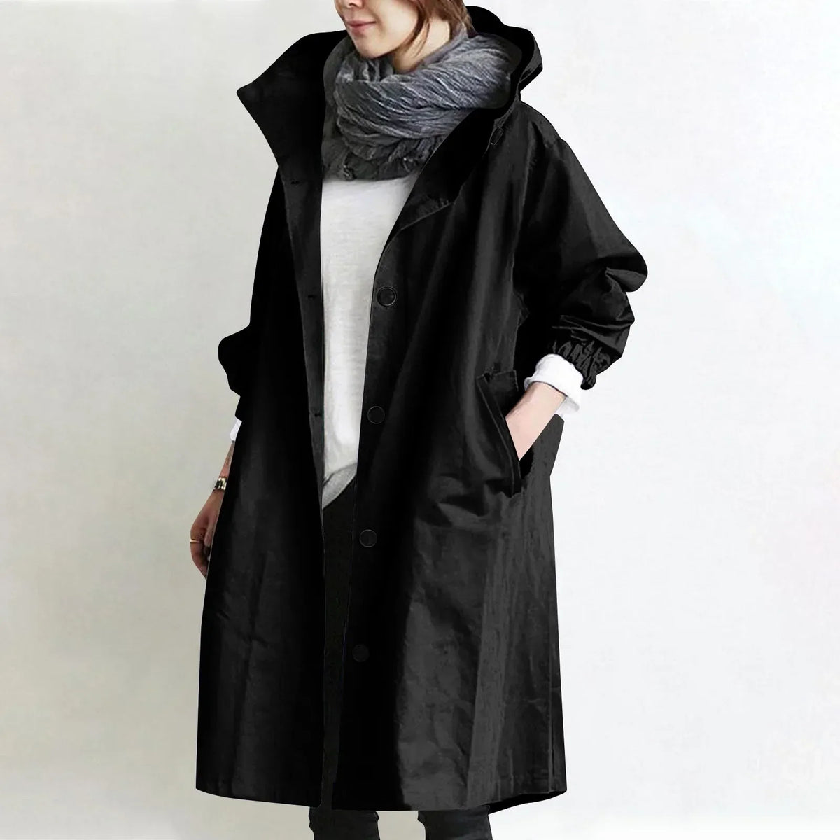 Théodora | Long trench à capuche