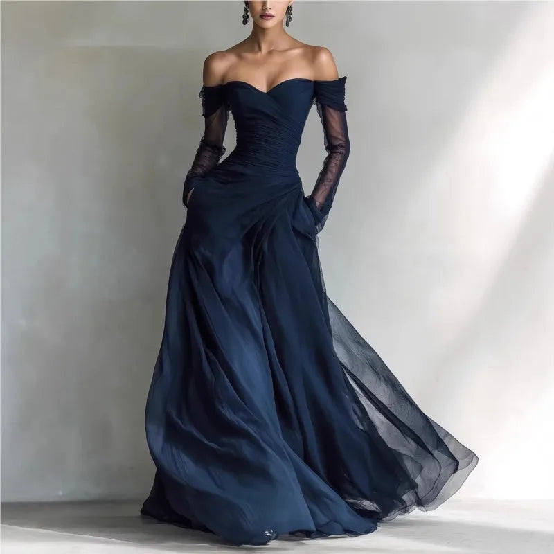 Éléonore | Robe longue épaules dénudées