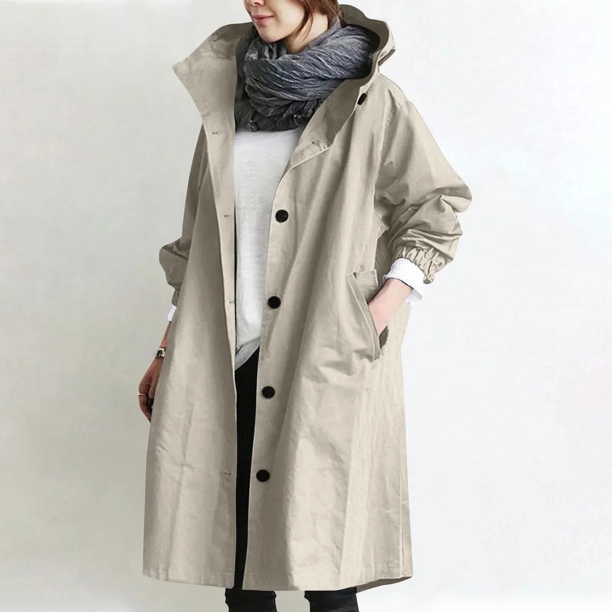 Théodora | Long trench à capuche