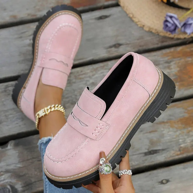 Colette | Mocassins à plateforme style écolière