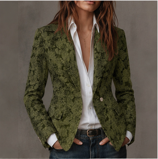 Gabrielle | Blazer ajusté en jacquard de cachemire