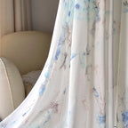 Anaïck | Robe longue fleurie à col en V et manches longues transparentes pour femme