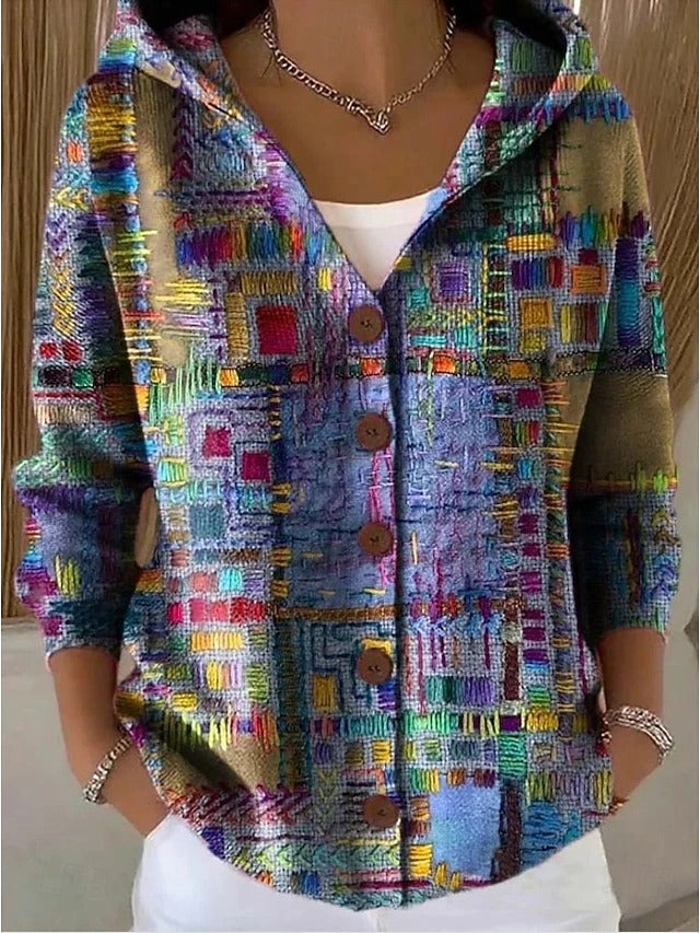 Palmyre | Cardigan imprimé à capuche