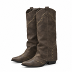 Séverine | Bottes hautes à revers superposé et petits clous
