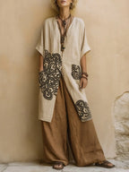 Susana | Conjunto bohemio largo bordado