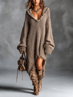 Ludivine | Robe oversize à capuche en maille douce