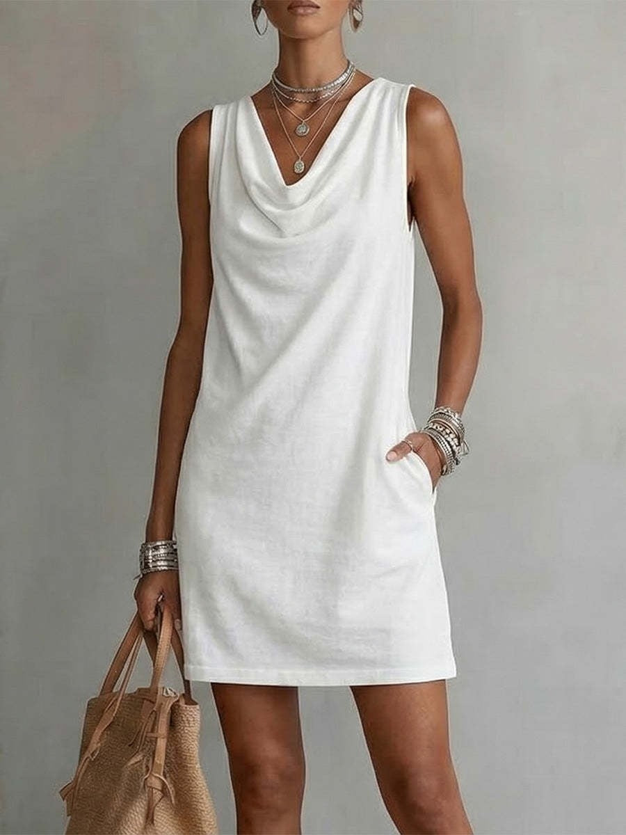 Laura | Vestido elegante de escote tipo capucho ajustado