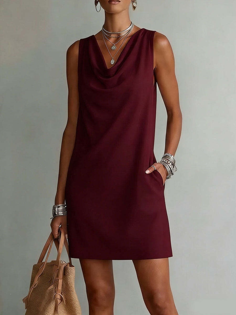Laura | Vestido elegante de escote tipo capucho ajustado