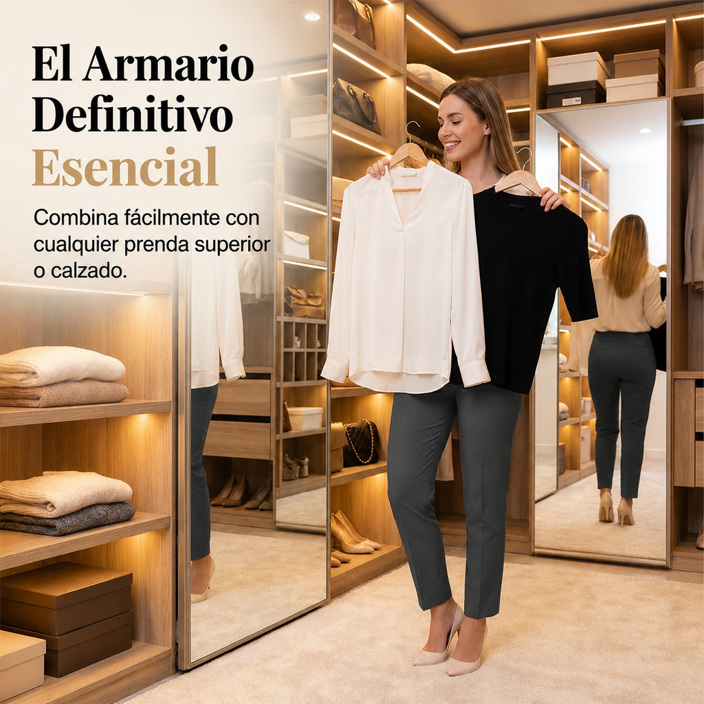 Juana | Pantalón de mujer tobillero de talle alto y corte cigarette