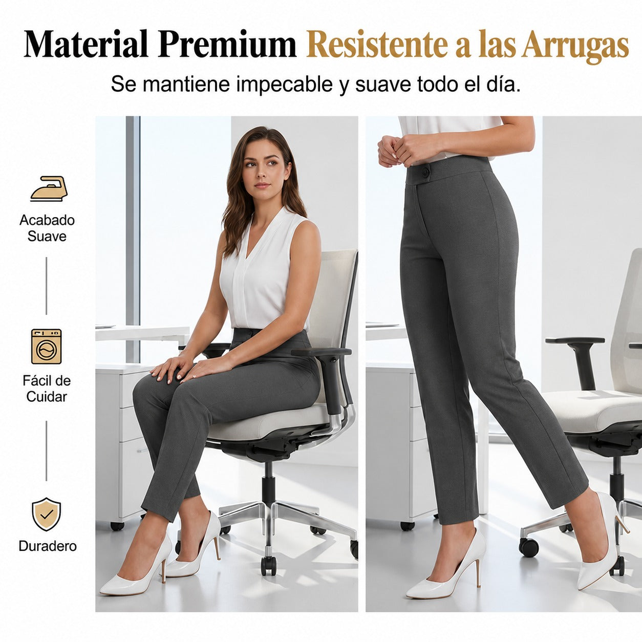 Juana | Pantalón de mujer tobillero de talle alto y corte cigarette