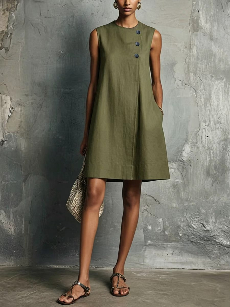 Ingrid | Vestido clásico con botones frontales