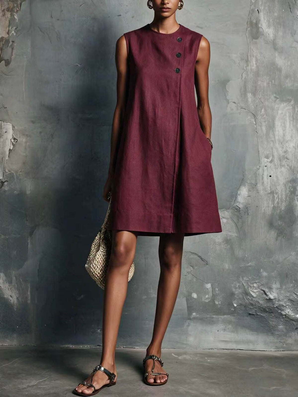 Ingrid | Vestido clásico con botones frontales