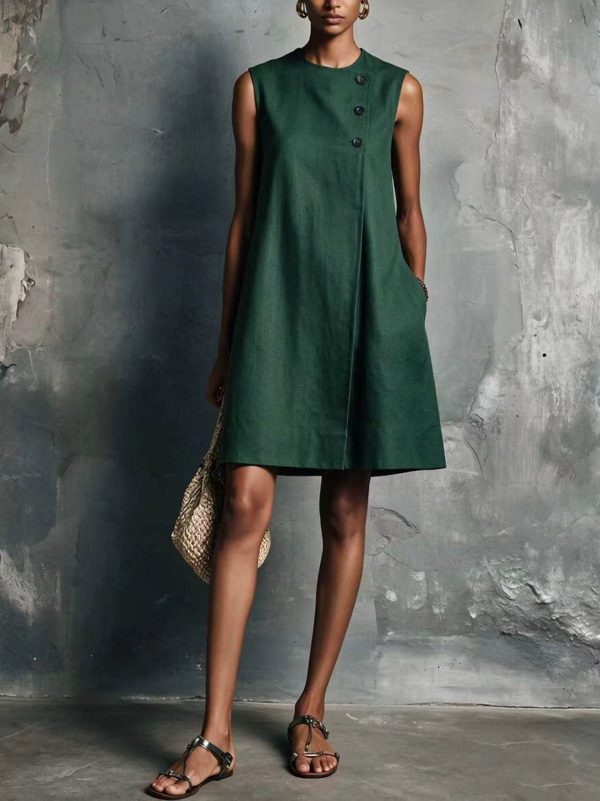 Ingrid | Vestido clásico con botones frontales