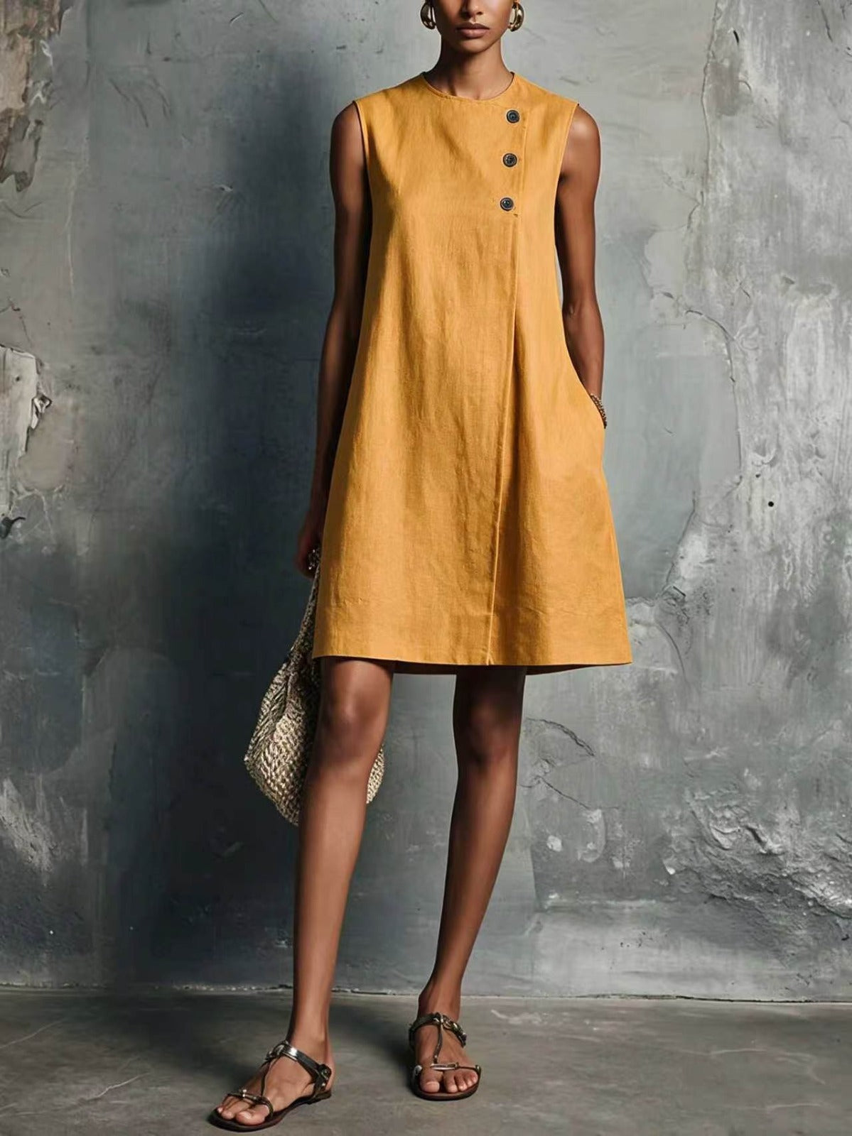 Ingrid | Vestido clásico con botones frontales