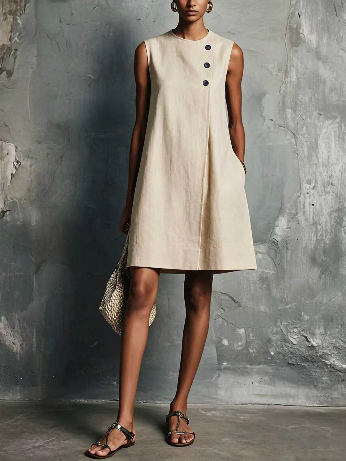 Ingrid | Vestido clásico con botones frontales