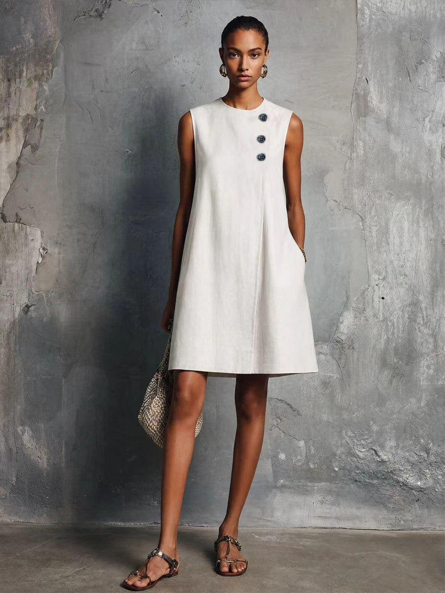 Ingrid | Vestido clásico con botones frontales