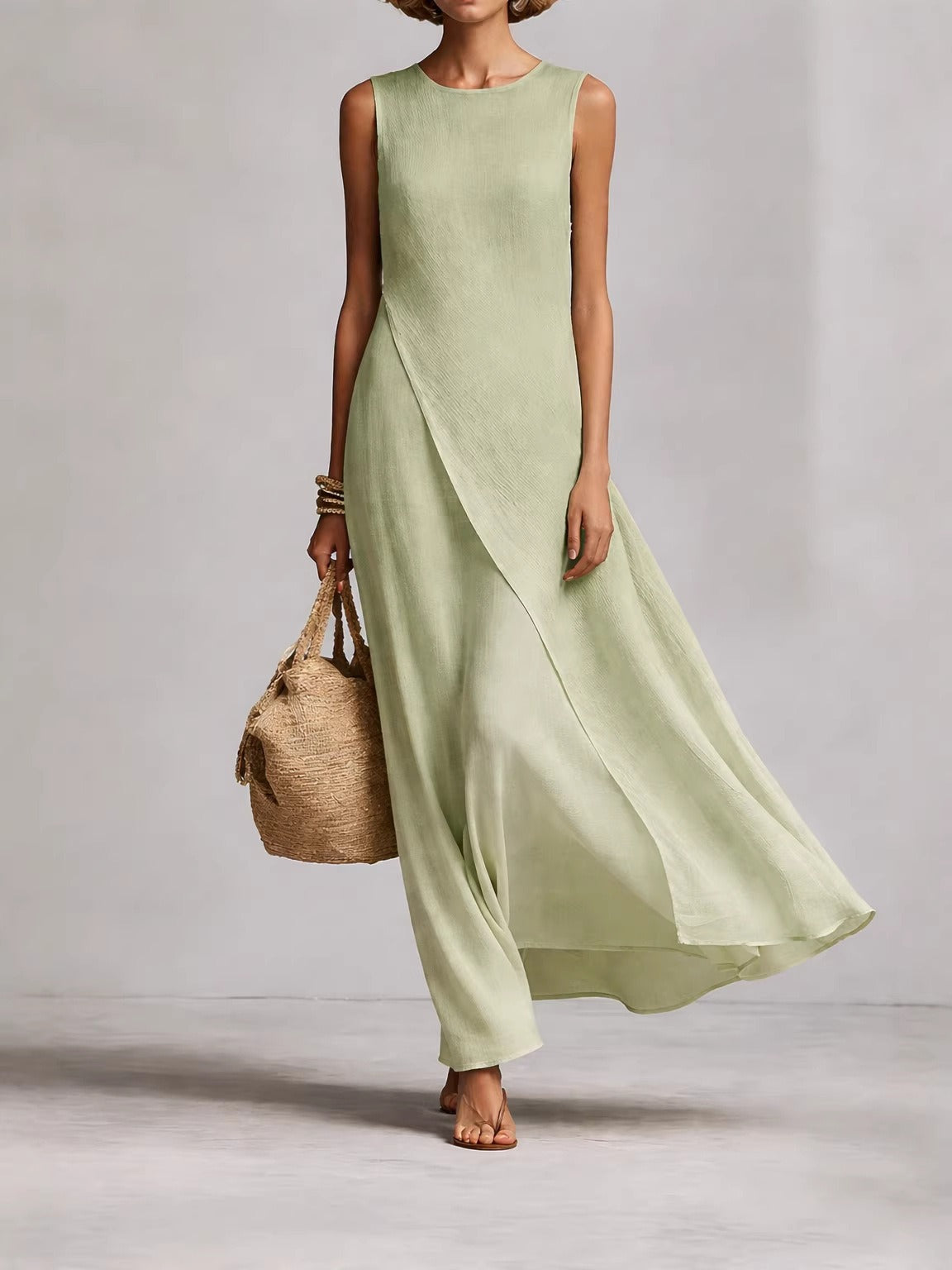 Astrid | Robe portefeuille longue sans manches
