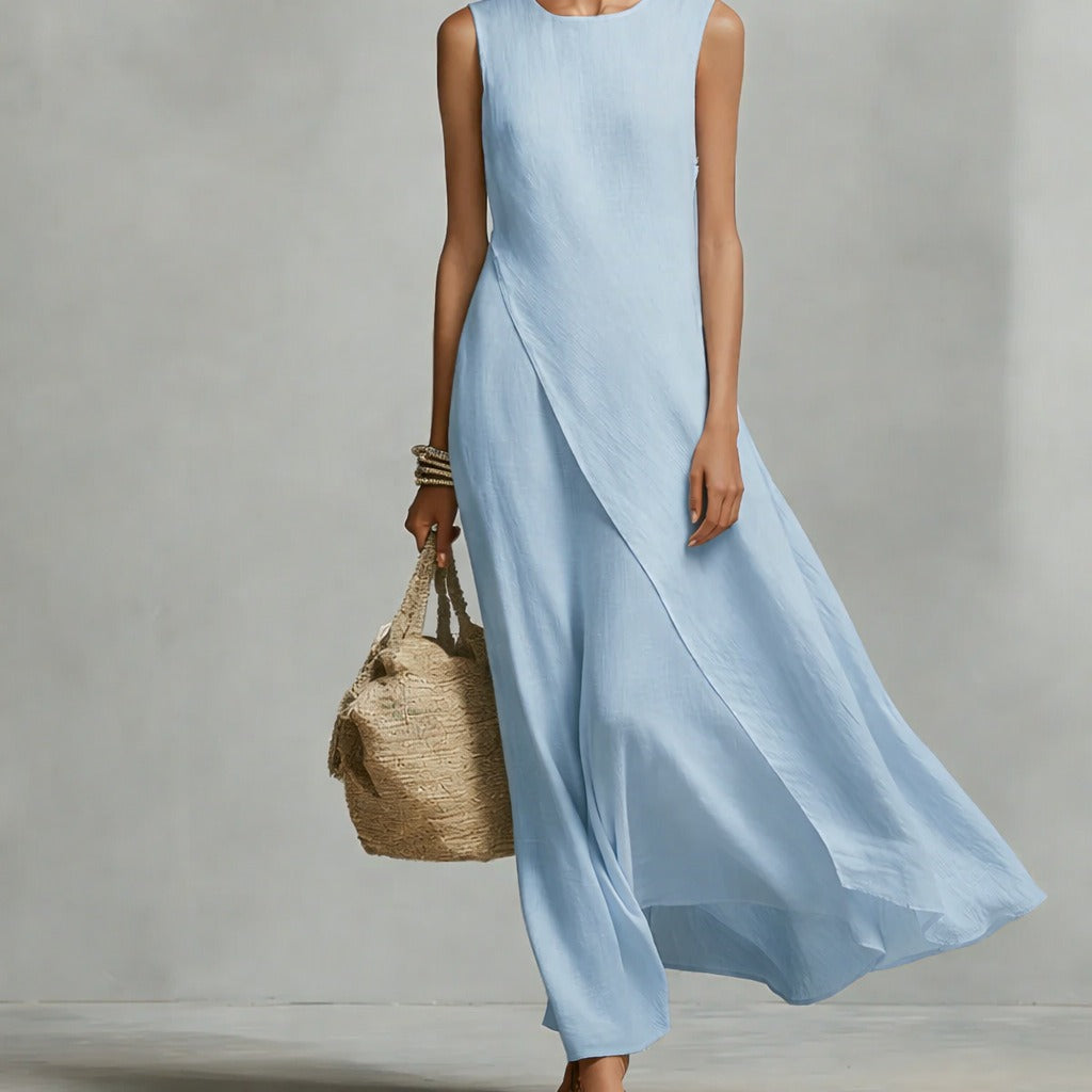 Astrid | Robe portefeuille longue sans manches