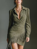 Lucile | Mini-robe à col en V en viscose
