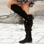Violette | Bottes hautes d’hiver à talon bas et zip