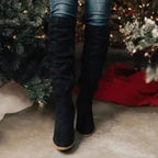 Violette | Bottes hautes d’hiver à talon bas et zip