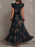 Lucie | Robe longue vintage à dentelle florale