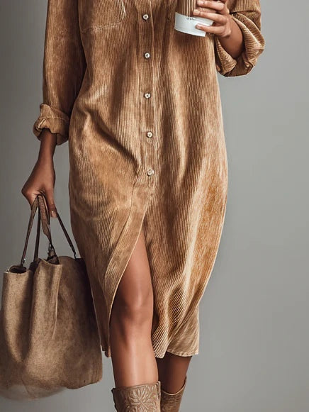Colette | Robe douce en velours côtelé