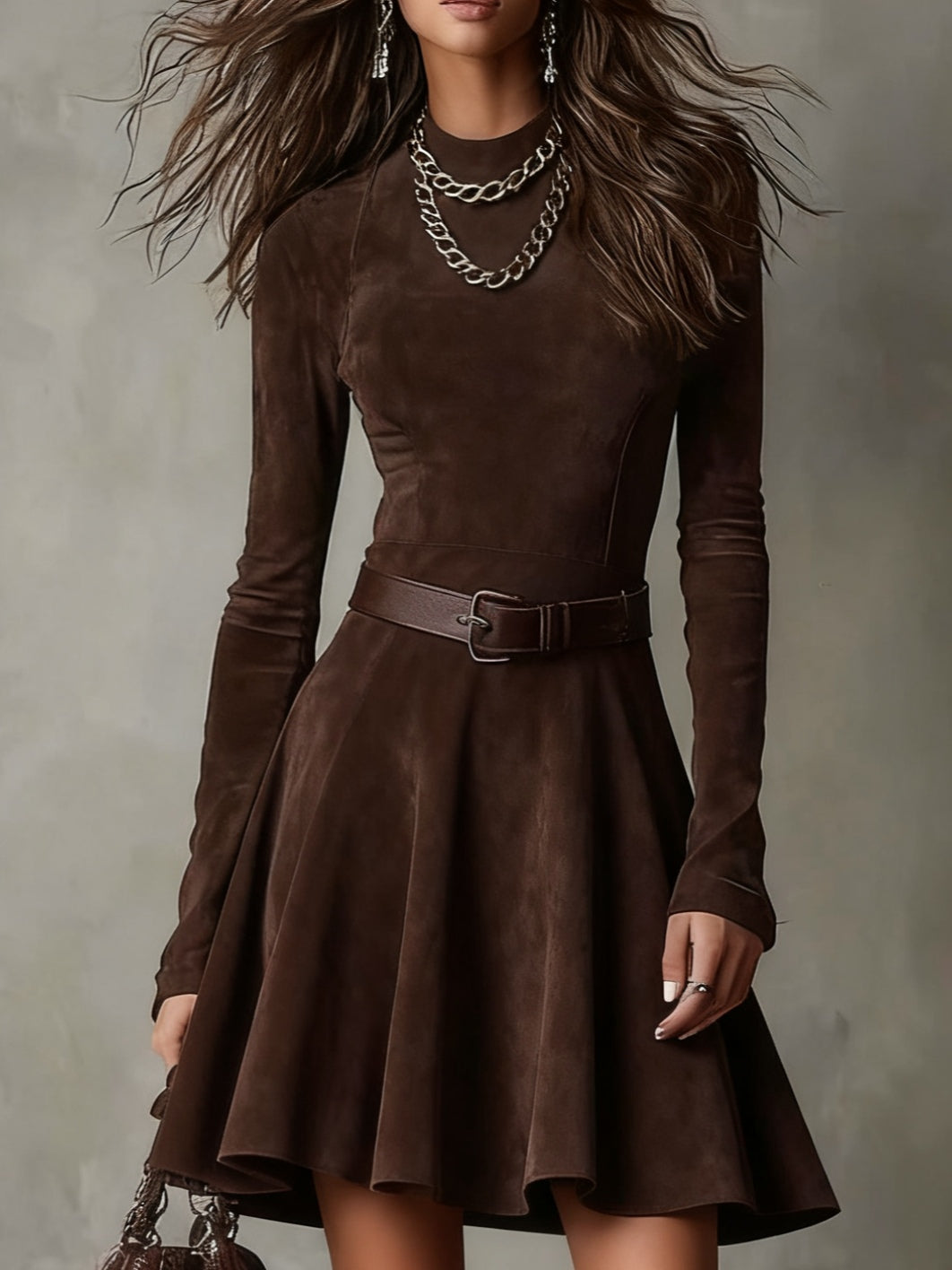 Pauline | Mini-robe vintage en daim
