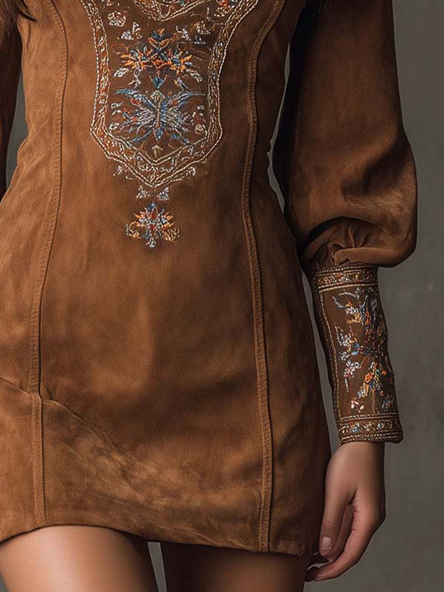 Noémie | Robe courte effet daim