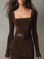 Hortense | Robe longue en similicuir