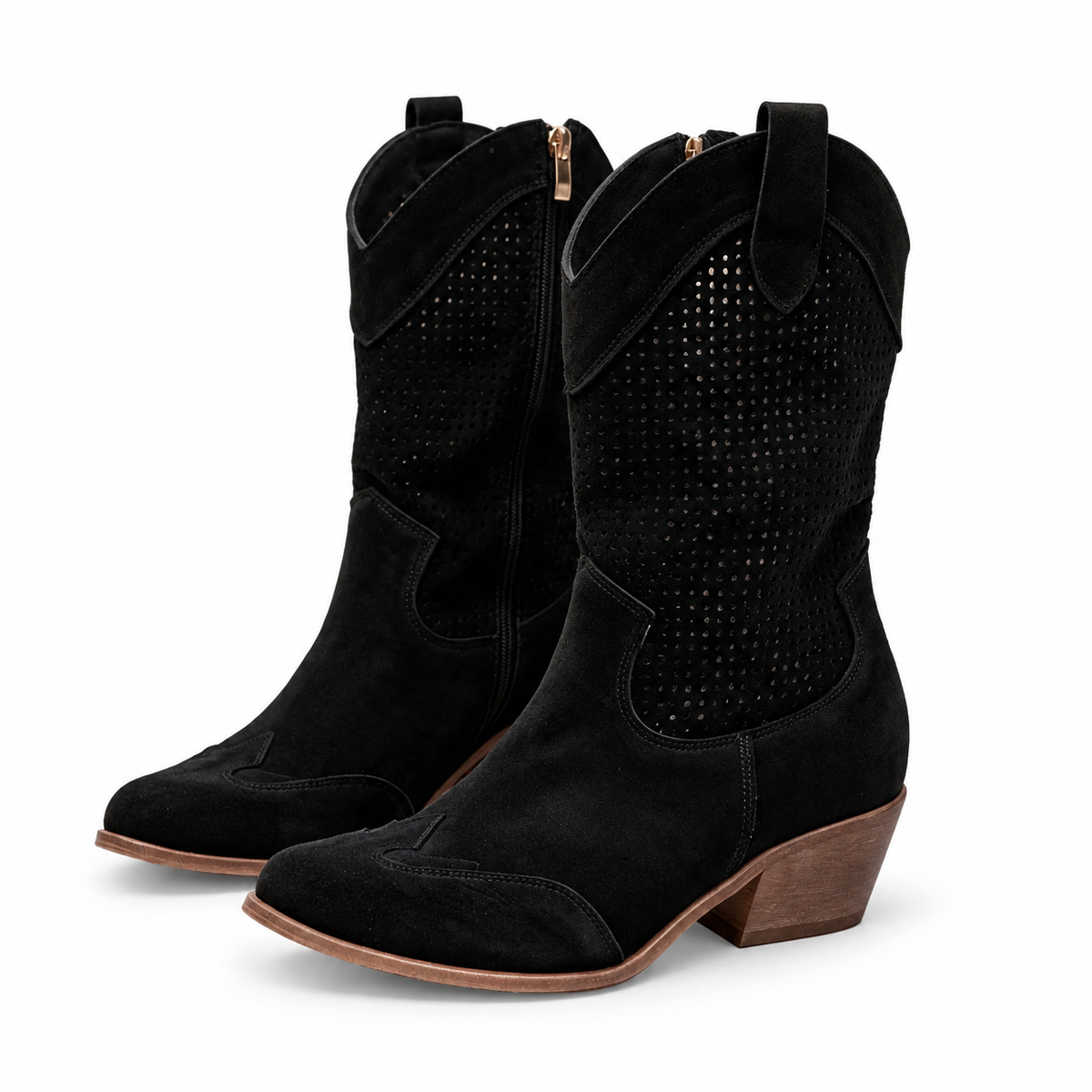 Suzanne | Bottes western à tige courte et perforations