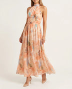 Isabel │Vestido Halter Melocotón