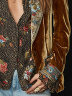 Juliette | Blazer patchwork à imprimé floral vintage